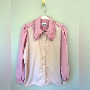 Beautiful GANNI Two Tone Denim Shirt Size 38